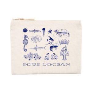 Trousse / Pochette. Sous l ocean. Marine