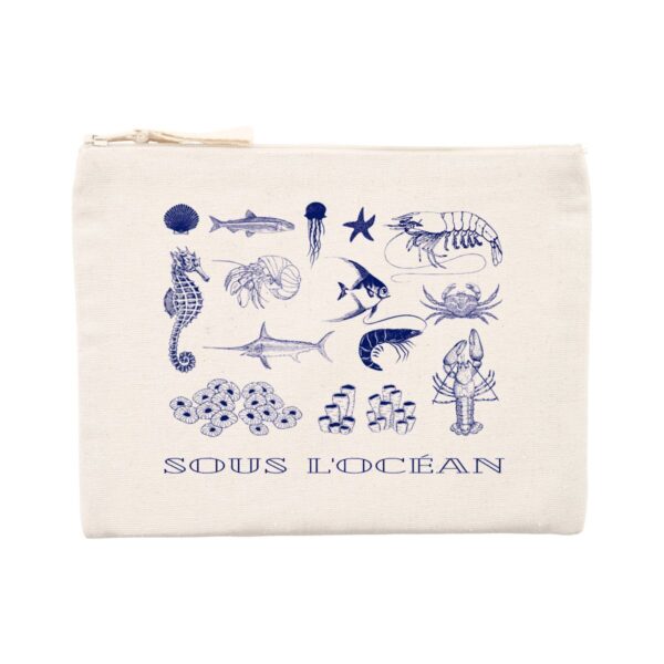 Trousse / Pochette. Sous l ocean. Marine