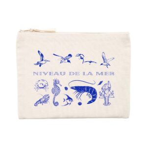 Trousse / Pochette. Niveau de la mer. Mouettes. Roi